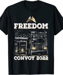 Storm Truck American USA Canada Flag Freedom Convoy Trucker Unisex T-Shirt