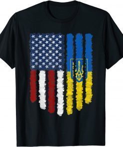 T-Shirt Ukrainian American Flag Ukraine Usa America Roots Gift T-Shirt Ukrainian American Flag Ukraine Usa America Roots Gift