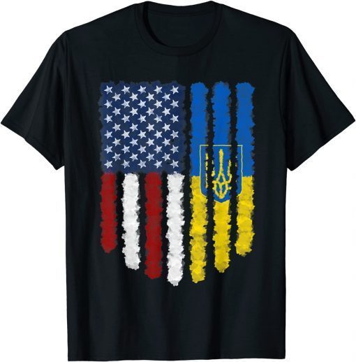 T-Shirt Ukrainian American Flag Ukraine Usa America Roots Gift T-Shirt Ukrainian American Flag Ukraine Usa America Roots Gift