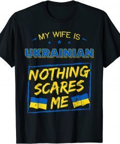 My Wife Is Ukrainian Ukraine Heritage Roots Pride Flag UKR Vintage TShirt