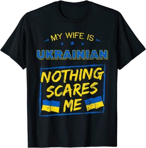 My Wife Is Ukrainian Ukraine Heritage Roots Pride Flag UKR Vintage TShirt
