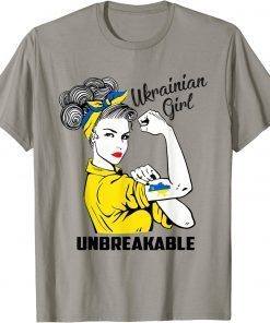 Support Ukraine Girl Unbreakable Strong Ukrainian Flag Pride 2022 T-Shirt