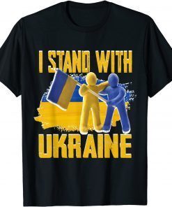 support Ukraine I Stand with Ukraine ukrainian flag clays T-Shirt