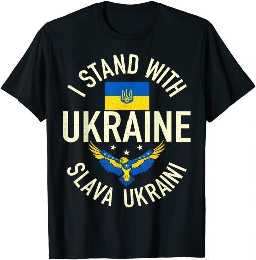 T-Shirt Support Ukraine I Stand With Ukraine Ukrainian Flag Patriot