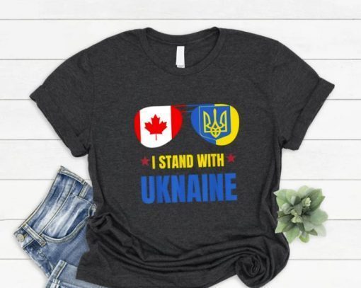 Support I Stand With Ukraine American Glasses Flag Ukrainian Shirt