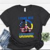 I Stand With Ukraine, I Stand With Ukraine American Ukrainian Flag Unisex TShirt