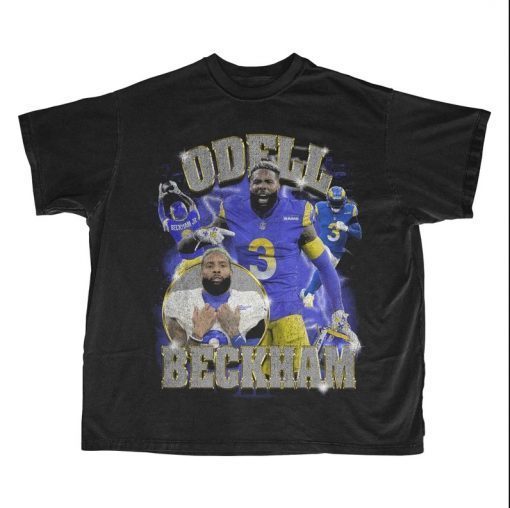 Odell Beckham Light Distressed Rams Los Angeles T-Shirt