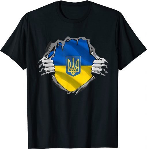 Super Ukrainian Heritage Proud I Stand With Ukraine Flag Gift T-Shirt