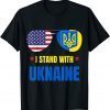 Support I Stand With Ukraine American Glasses Flag Ukrainian Classic Shirt