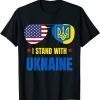 Support I Stand With Ukraine Glasses American Ukrainian Flag Gift Shirt
