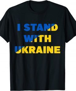 Support Ukraine I Stand With Ukraine Ukrainian American Flag Gift Shirt
