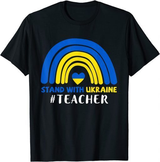 T-Shirt Teacher Support Ukraine I Stand With Ukraine Ukrainian Flag