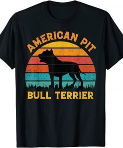 American Pit Bull Terrier Dog Lovers Sunset For Dad Mom Dad Tee Shirts