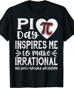 T-Shirt Buffalo Plaid Pi Symbol Pi Day Inspires Me Math Lover Gifts