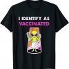 T-Shirt I Identify As Vaccinated Funny Alien Area 51 Lovers