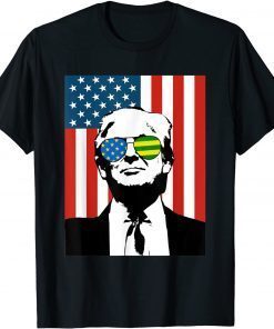 Pro Donald Trump USA American Flag Ukraine Sunglasses Flag Tee Shirts