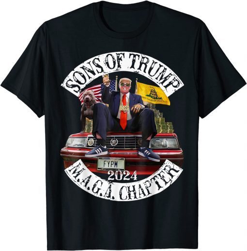 Sons of Trump Maga Chapter 2024 With Pitbull Dog On Car T-Shirt