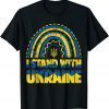 I Stand With Ukraine Ukrainian Rainbow Flag Tee Shirts