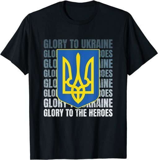 Glory to Ukraine! Glory to the heroes! - Tryzub Gerb Patriot T-Shirt
