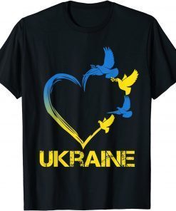Ukraine Flag Heart Vintage Ukrainian Support Ukraine T-Shirt