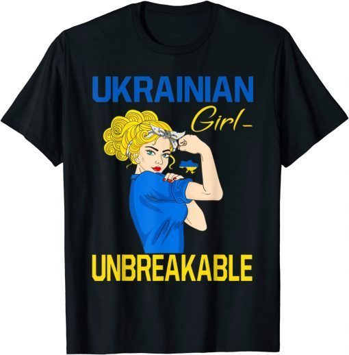 Ukraine Girl Ukrainian Girl Flag Messy Bun Ukraine Women TShirt