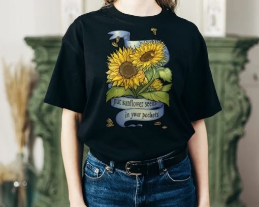 Ukraine Put Sunflower Seeds in Your Pockets Unisex Cotton,Stand With Ukraine T-Shirt