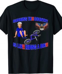 Biden Falls Off Bike Joe Biden Falling Off His Bicycle Biden Tee Shirt