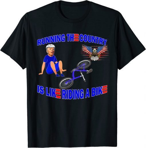 Biden Falls Off Bike Joe Biden Falling Off His Bicycle Biden Tee Shirt