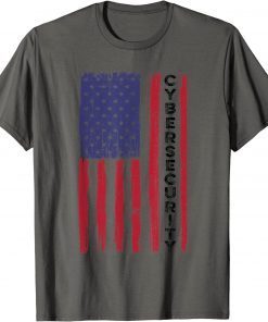 Classic Cybersecurity US Flag Distressed T-Shirt