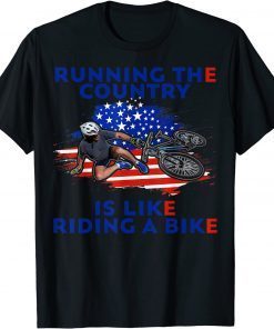 Official Running The Country Is Like Riding A Bike Joe Biden T-Shirt