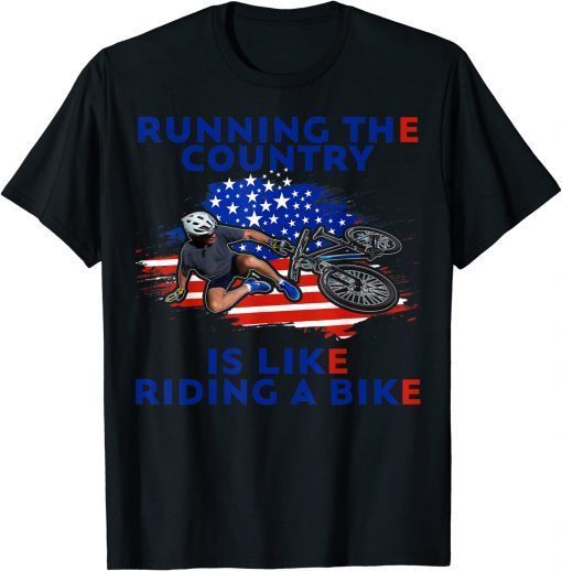 Official Running The Country Is Like Riding A Bike Joe Biden T-Shirt