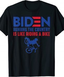 Official Running the country is like riding a bike funny joe bide T-Shirt