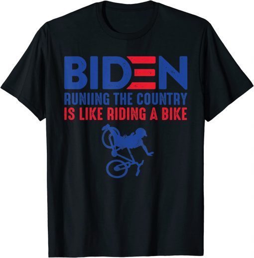 Official Running the country is like riding a bike funny joe bide T-Shirt