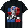 Merry 4th Of Labor Day Anti Biden American Flag Men Women Vintage Shirts