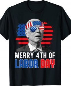 Merry 4th Of Labor Day Anti Biden American Flag Men Women Vintage Shirts