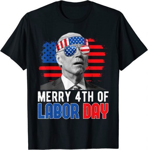 Merry 4th Of Labor Day Anti Biden American Flag Men Women Vintage Shirts