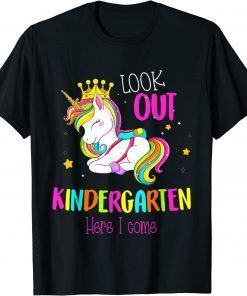 Back To School Look Out Kindergarten Here I Come Unicorn Kid Unisex T-Shirt