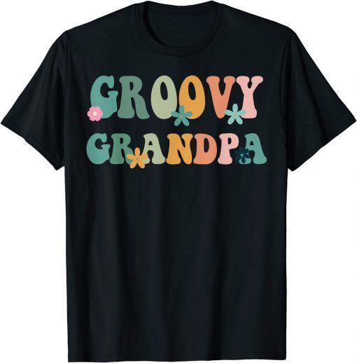 Groovy Grandpa Retro Matching Family Baby Shower Gift T-Shirt