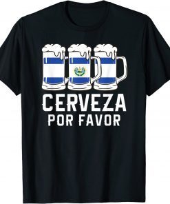 T-Shirt El Salvador Cerveza Por Favor Flag Pupusas Salvadorian Vos