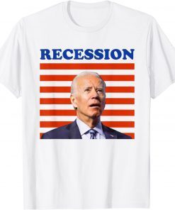 2022 Biden Recession Funny Anti Biden America Flag T-Shirt