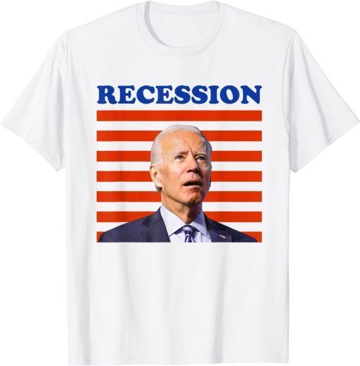 2022 Biden Recession Funny Anti Biden America Flag T-Shirt