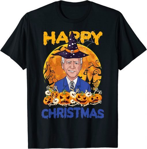 Halloween Funny Joe Biden Witch Hat Xmas Merry Christmas Tee Shirts