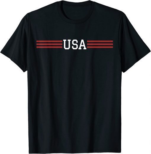 T-Shirt USA American Flag on Back Patriotic