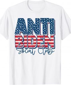 Retro US Flag Anti Biden Social Club Conservative Patriotic Unisex T-Shirt