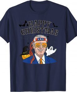 Official Happy Christmas Halloween Jokes Pumpkin Boo Funny Joe Biden T-Shirt