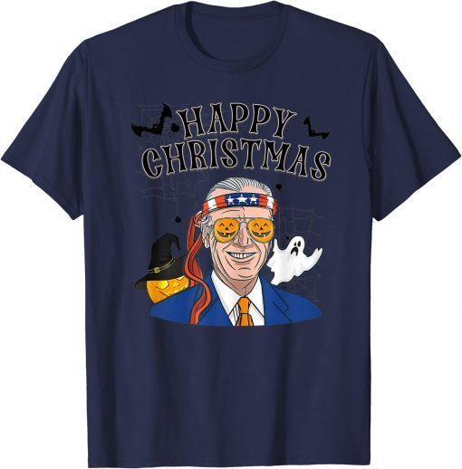 Official Happy Christmas Halloween Jokes Pumpkin Boo Funny Joe Biden T-Shirt