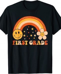 First Day Of First Grade Rainbow Teacher Kids Retro 2022 T-Shirt