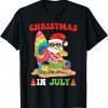 Classic Christmas In July Santa Tie Dye Summer Surf Surfing Surfer T-Shirt