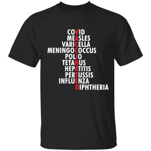 Official Vaccinated covid measles varicella meningococcus polio T-Shirt