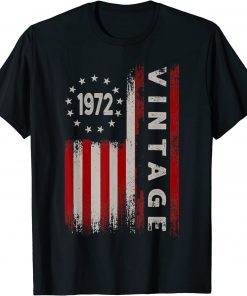 50 Year Old Gifts Vintage 1972 American Flag 50th Birthday Gift Shirts